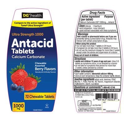 Dg Health Ultra Strength Berry Flavor 72 Chewable Tablets (881 88 Antacid Calcium Image)